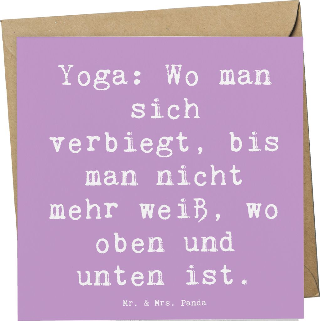 Mr. & Mrs. Panda Klappkarte Spruch Yoga Balance - Lavendeltraum - Geschenk, doppelkarte, Glückwunschkarte, Sportler, Teamsport, Sportart, Flexibil...