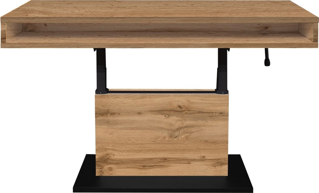 Couchtisch >Lift< höhenverstellbar, wotan eiche Nachbildung/schwarz - 110x59/78x60cm (BxHxT)