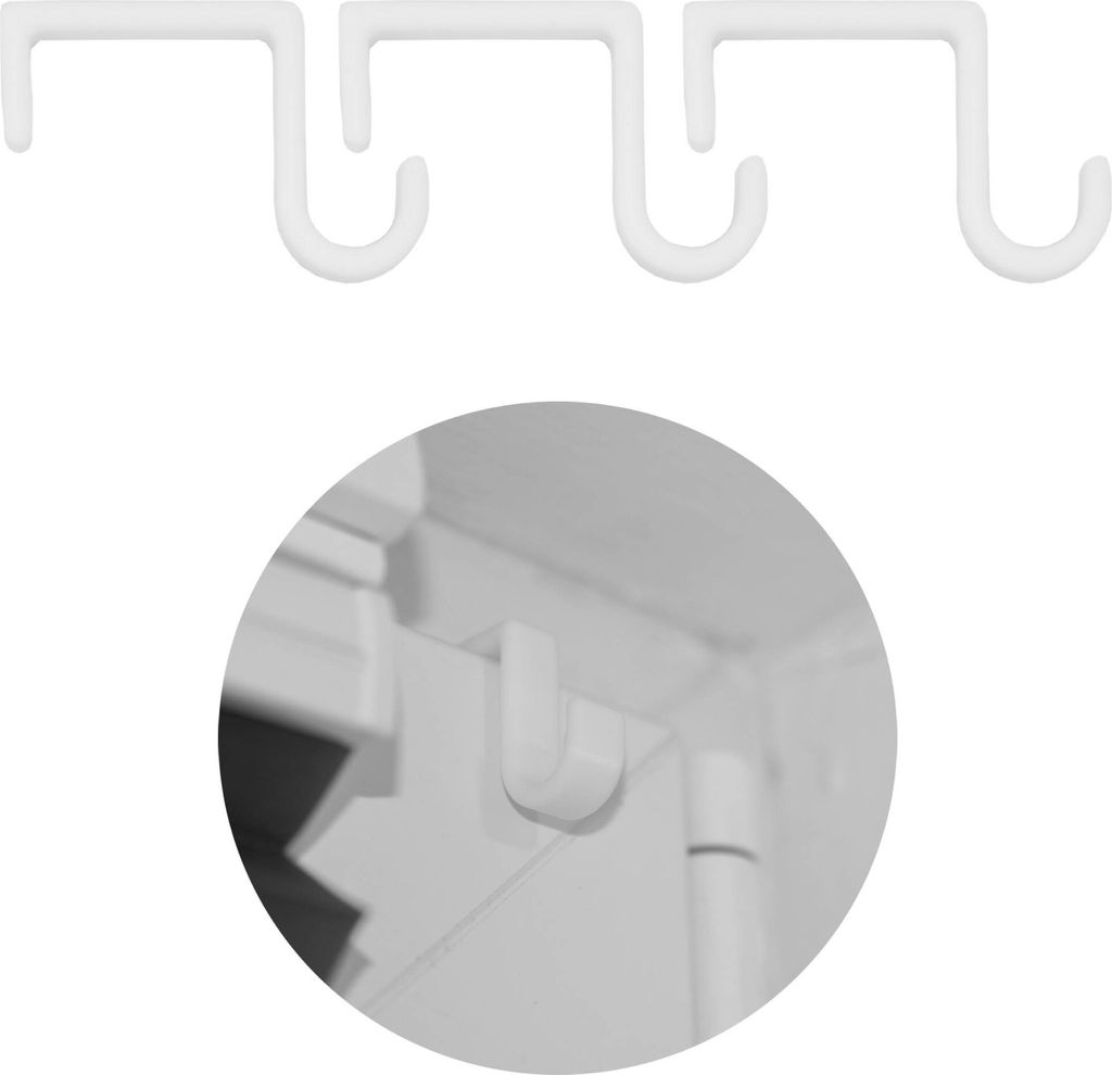 3x Fensterhaken Fensterklemme 26 mm Fensterklammer Fensterclip Fensterdeko Universal Weiß