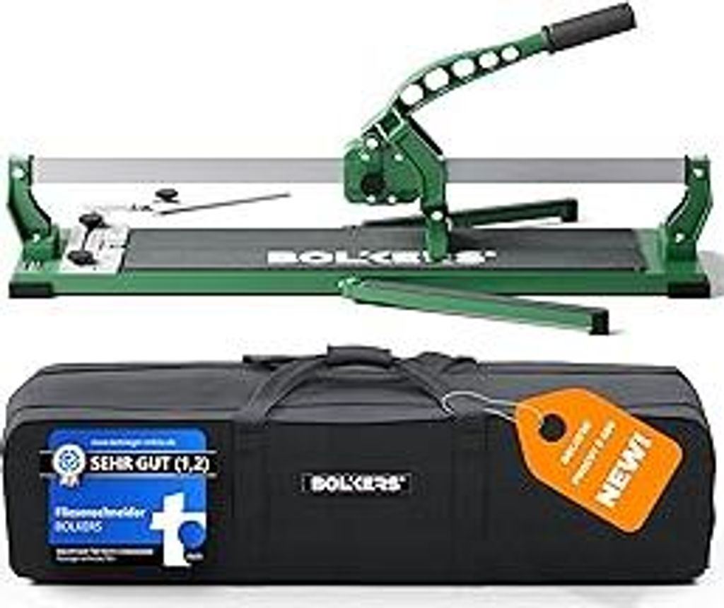 BOLKERSProCut S 600 Fliesenschneider - Fliesenschneider 600mm Schnittlänge - präzise Schnitte dank Wolframcarbid-Schneidrad mit Kugellager - Flis...