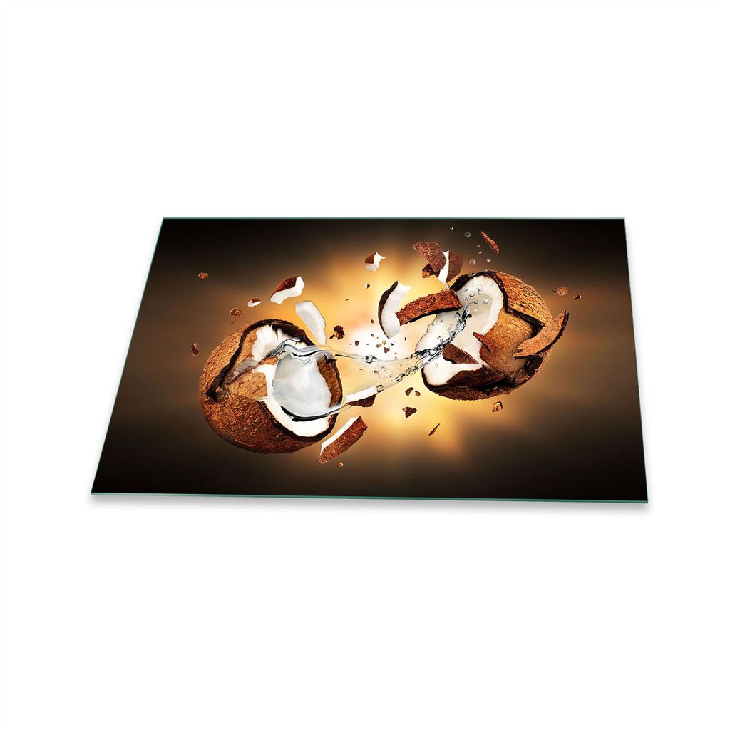 Herdabdeckplatte Glaskeramik 1 Teilig 80x52 Obst Braun Abdeckung Glas Spritzschutz