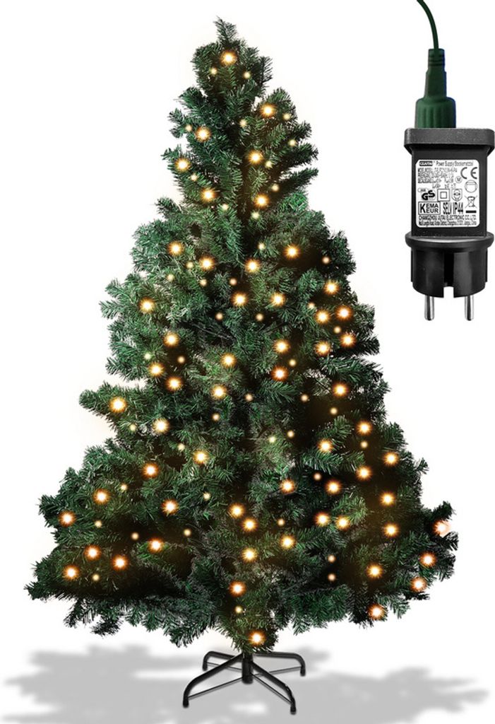 TolleTour Künstlicher Weihnachtsbaum mit Beleuchtung ,LED Tannenbaum für Weihnachten-Dekoration, Feuerbeständig,Christbaum 1200 Spitzen PVC Nade...