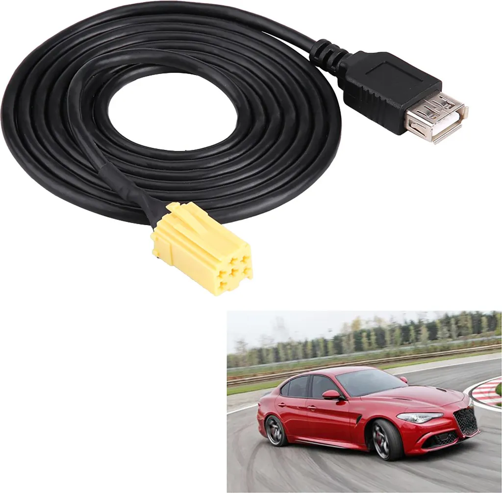 cavo a 6 poli per auto, cavo MINI-ISO-USB, trasmissione rapida per Fiat Grande Punto dal 2007 in poi