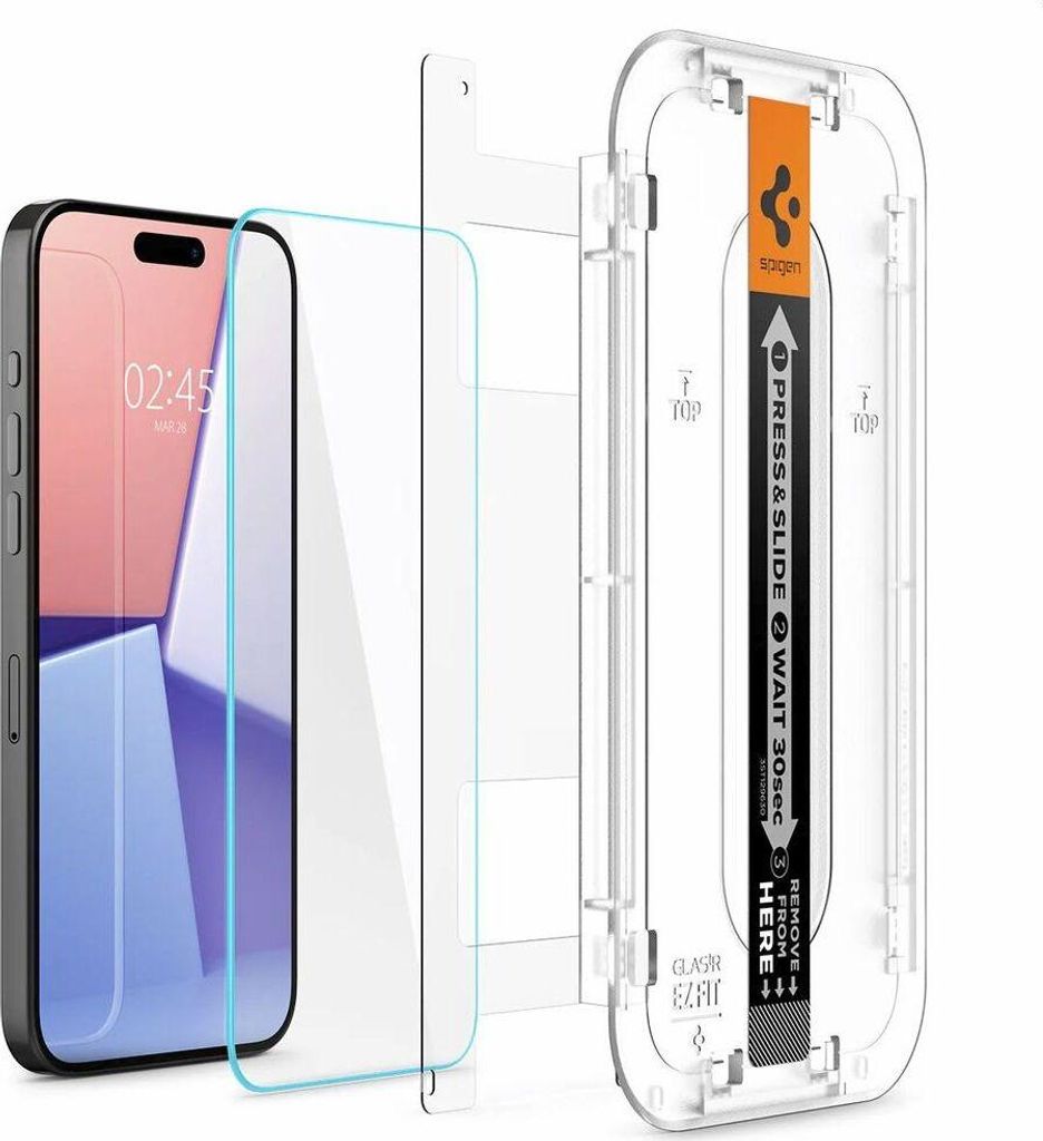 Spigen iPhone 15 Pro Glas.Tr « Ez Fit » Protection d'écran Image du produit 