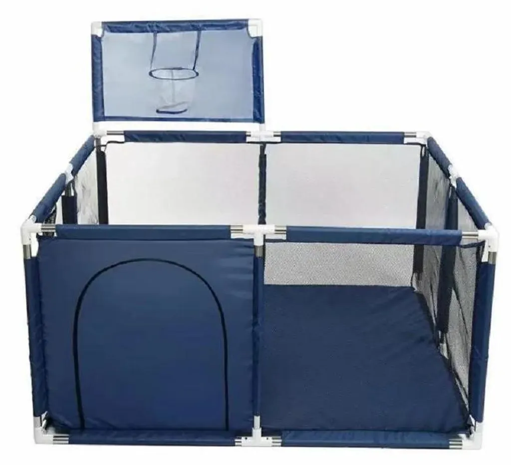 Aire de jeux pliable carrée bleue pour enfant - Usage intérieur extérieur