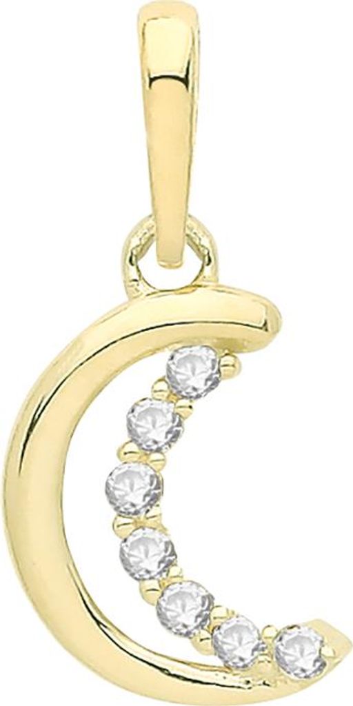 Modischer 9 Karat (375) Gold Damen - Anhänger mit Zirkonia - 11mm*7mm; TRS34486