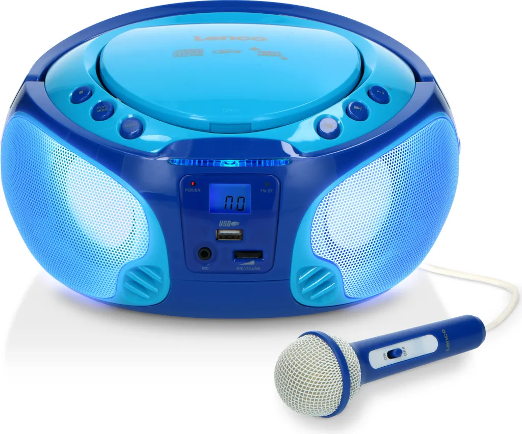 Radio Portable CD MP3 Lenco SCD-650BU pour Karaoké et Fêtes en Bleu