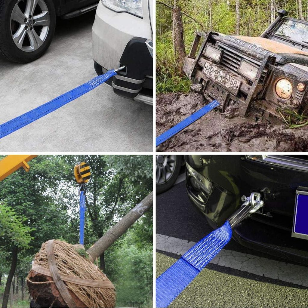 6 x 2 Zoll Hebeband mit flacher Schlaufe - 2 Stück - heavy-duty Duplex-Polyester - Einzelfläche - Cargo Lift Sling Strap - maximale Bruchlast 900...