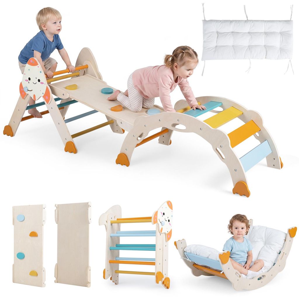 COSTWAY, juego de escalada Montessori 8 en 1, juego Imagen del producto 