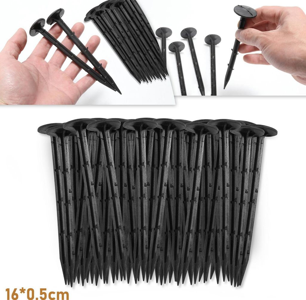 Izrielar 1000er Set Erdspieße für Bewässerung 16 cm 4 Widerhaken für starken Halt UV-beständig Erdanker für Gartenschlauch, Rohr, Tropfschlauc