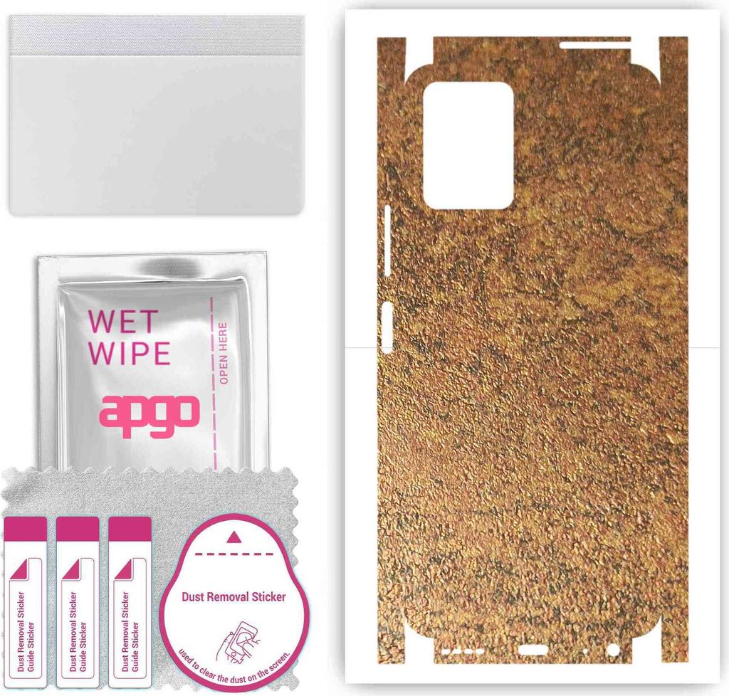 apgo Rückseite + Seiten Schutzfolie, Skin, kompatibel mit VIvo Y21e, Hinten Displayschutzfolie aus Vinylfolie, kratzfest, einfache Montage - Rosti...