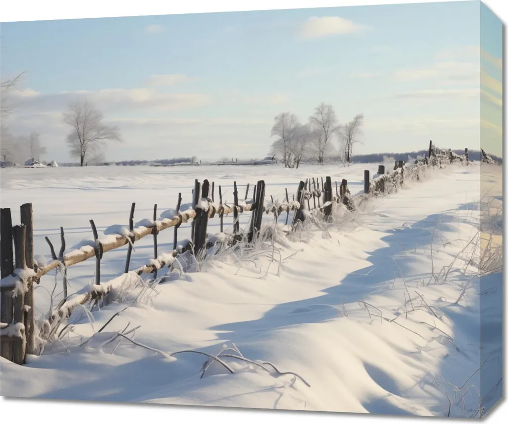 Image paysage de neige 60x50 cm - Impression HD finition mate premium