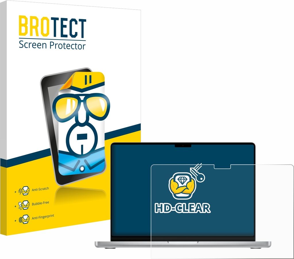 Für MacBook Pro 14" 2024 M4 / 2025 M5 Schutzfolie BROTECT Displayschutz Display Schutz Folie Klar Transparent