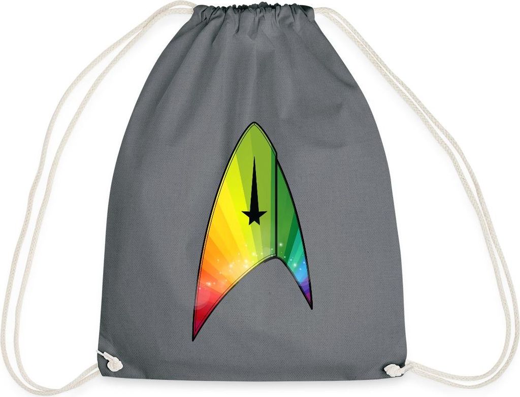 Spreadshirt Star Trek Discovery Sternenflotte Delta Gay Pride Turnbeutel, One size, Grau