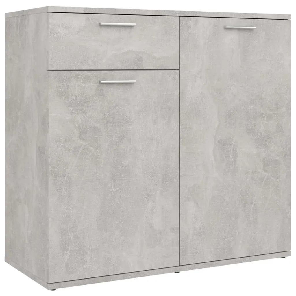 SYFAX Credenza Grigio Cemento 80x36x75 cm in Legno Multistrato Robusto