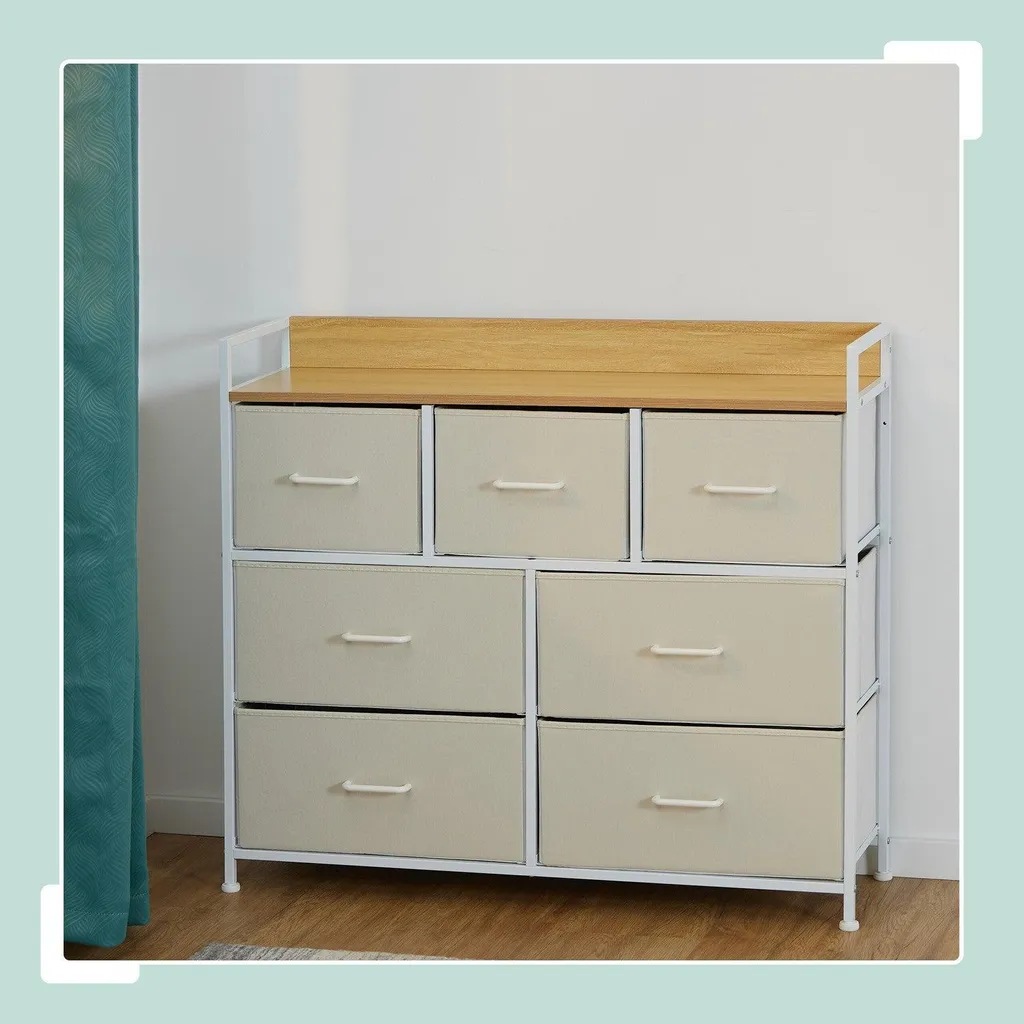 Bureau à 7 compartiments Modèle B7-Organize Chêne Clair 120x60 cm - 5