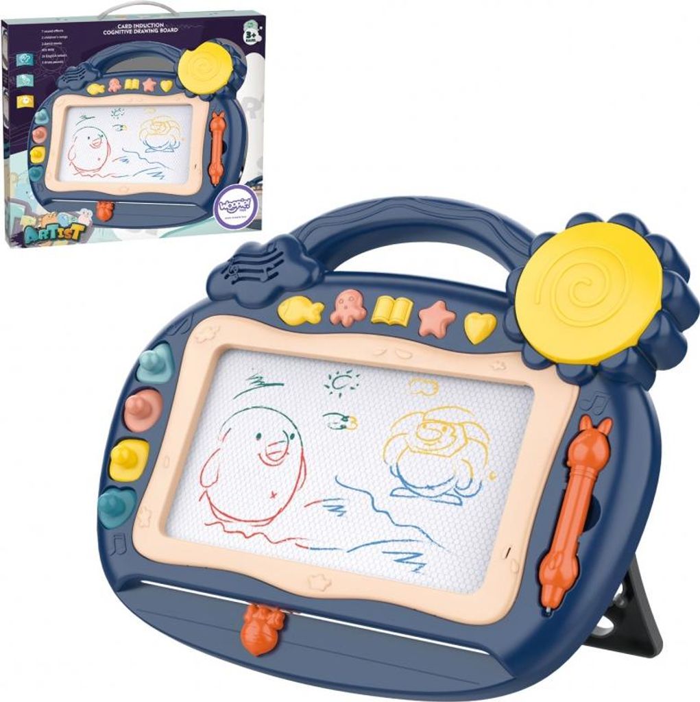 WOOPIE Znikopis Tablica Magnetyczna Kolorowa Stempelki Niebieski