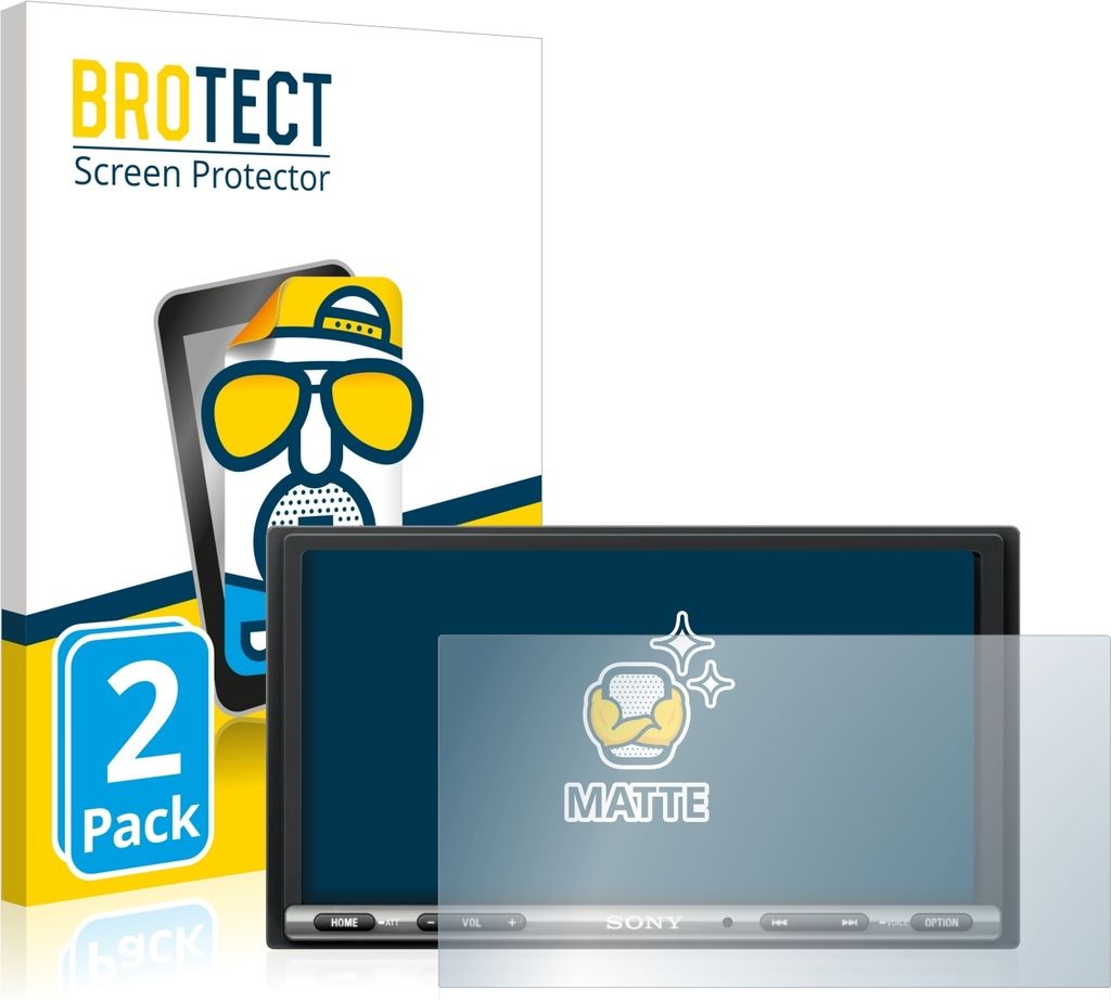 2x BROTECT Schutzfolie für Sony XAV-AX3005DB Displayschutz Displayschutzfolie Folie Matt Entspiegelungsfolie