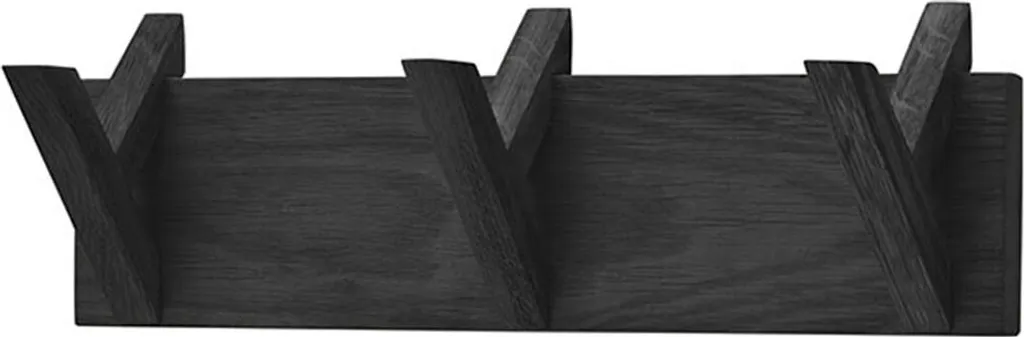 Porte-manteau mural BANTRY en bois de chêne noir à 3 patères