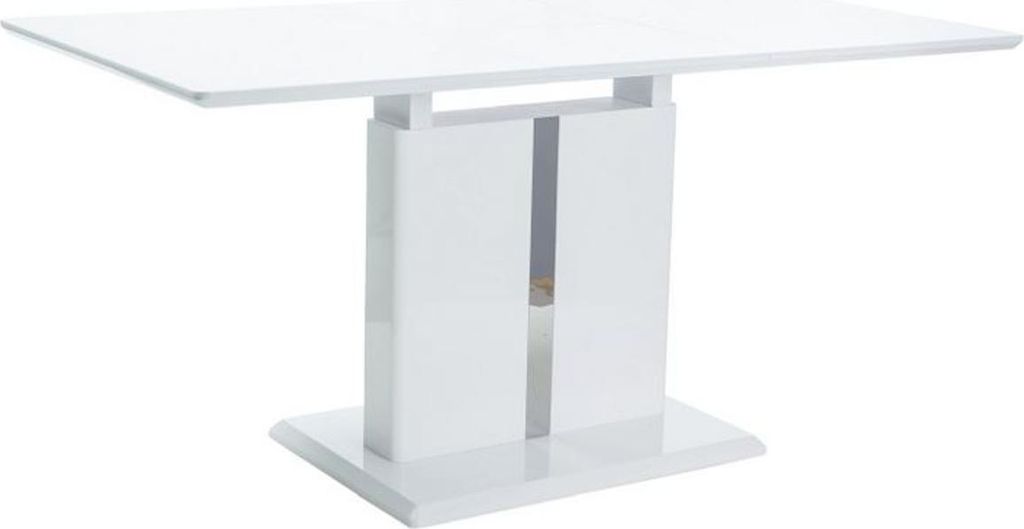 Casa Padrino Designer Esstisch Weiß 110-150 x 75 x H. 76 cm - Ausziehbarer Küchentisch - Designer Esszimmer Möbel