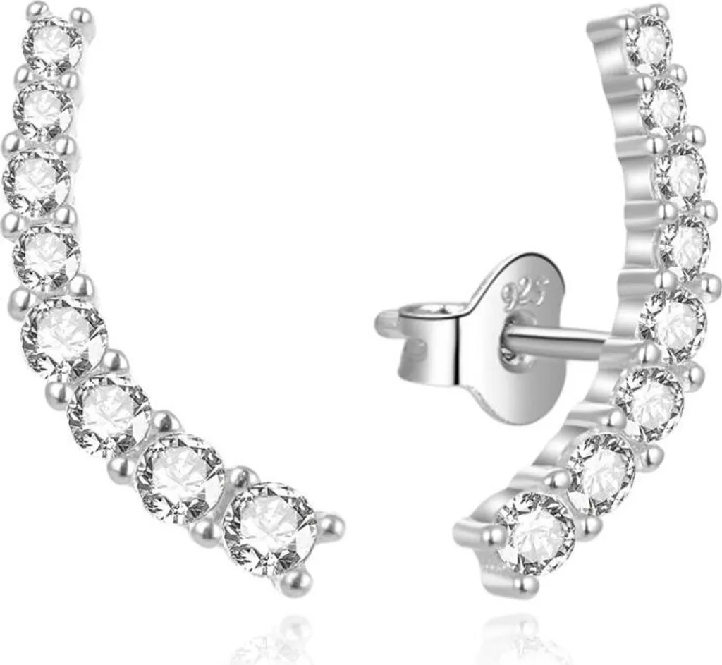 Boucles d'oreilles zircon clair et design moderne allongé chic