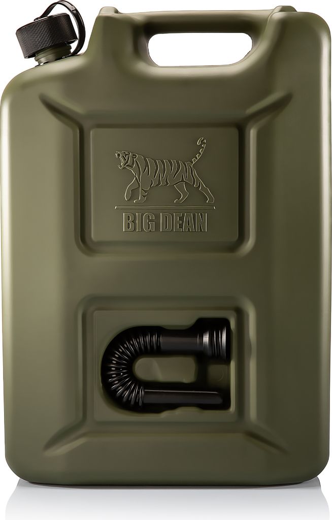 BigDean Benzinkanister 20L in Olivgrün mit flexiblem Ausgießer - Kraftstoffkanister für Benzin & Diesel - Kanister Dieselkanister Germany