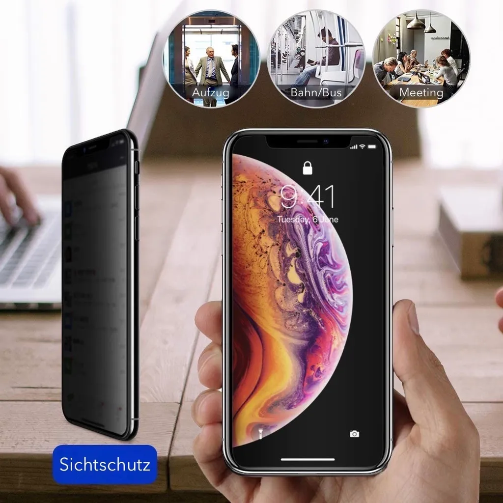 2 Pellicole Protettive Privacy Per IPhone X/XS/11 Pro – Vetro Temperato 9H Anti-Spy E Anti-Graffio