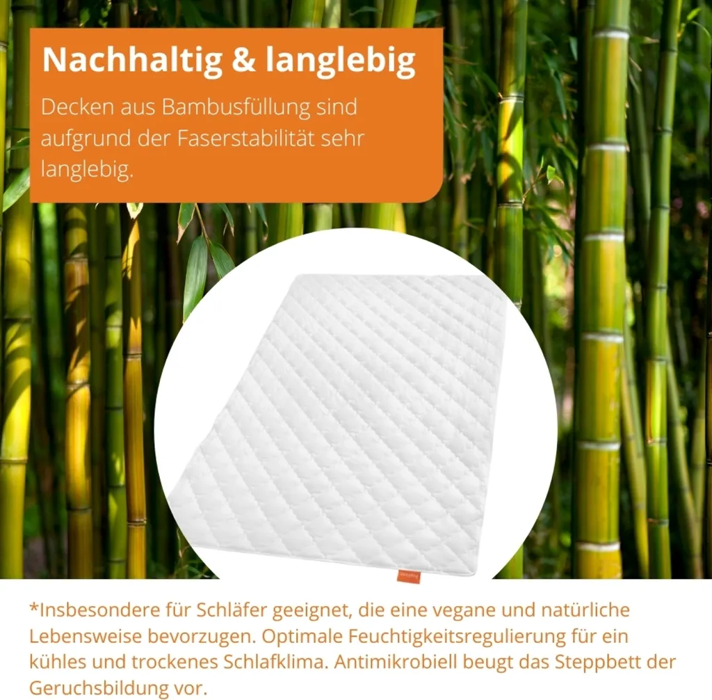Piumone Estivo 155x220 Sleepling: 455g Bambù e Cotone Certificato - 4