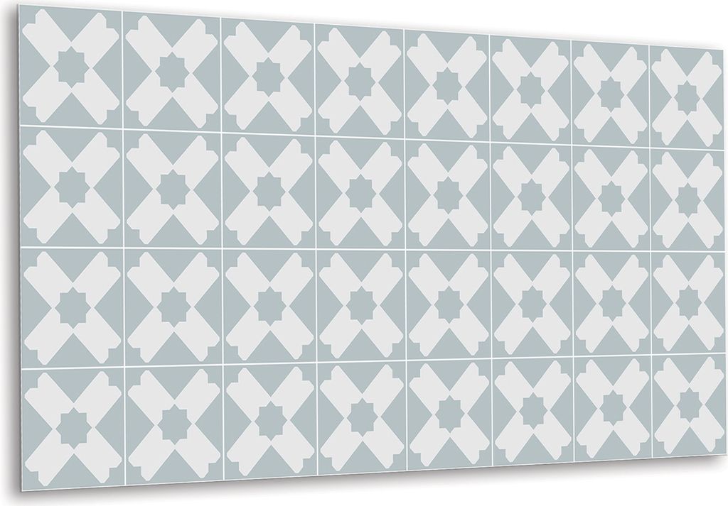 Aufkleber Fliesensticker Deko Selbstklebende Tapete für die Küche, Geometrisches Patchwork - 100 cm x 50 cm