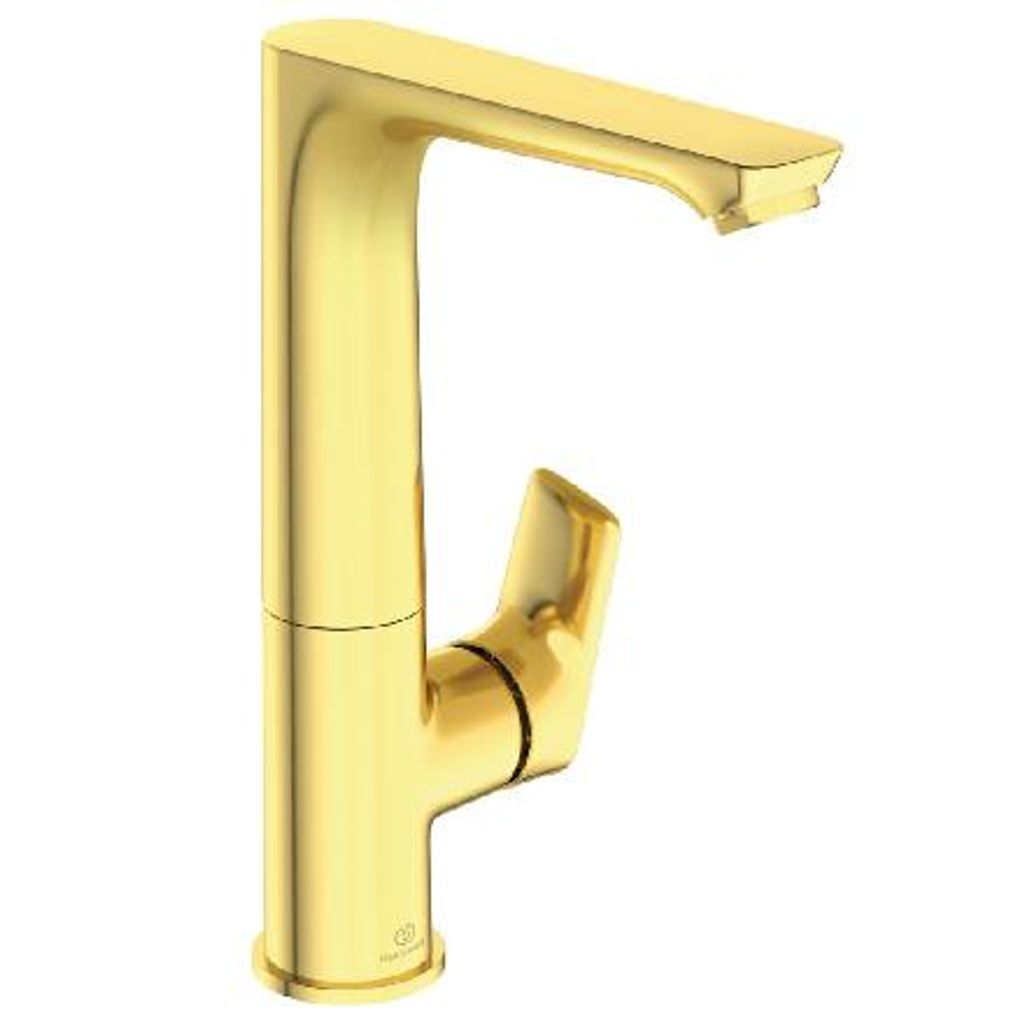 Ideal Standard Waschtischarmatur Connect Air ohne Ablaufgarnitur hoher Auslauf, Ausladung 174mm A7023A2 Brushed Gold