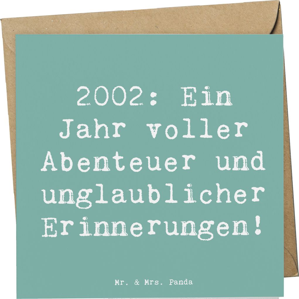 Mr. & Mrs. Panda Grußkarte Spruch 2002 Geburtstag Abenteuer - Meeresbrise - Geschenk, Glückwunschkarte, Freude, feiern, Geburtstagsgeschenk, anla...