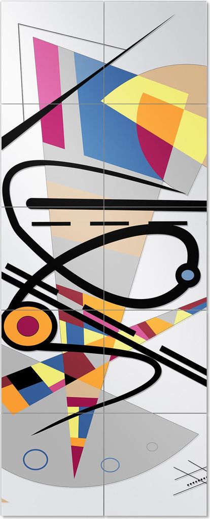 DEQORI Wandspiegel Puzzle 60x150 cm 'Dreiecksgebilde' Spiegel Ganzkörperspiegel