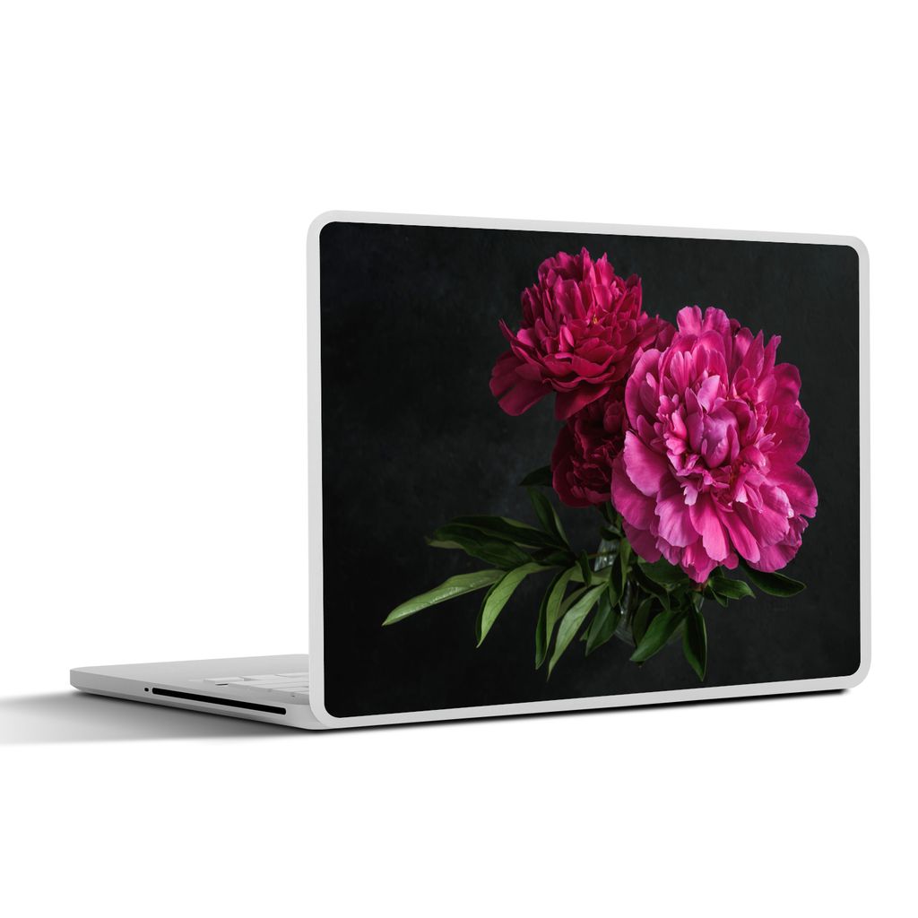 MuchoWow Laptop Aufkleber Sticker Cover Pfingstrosen - Stilleben - Rosa 40x30 cm - Laptop Dekoration - Selbstklebend