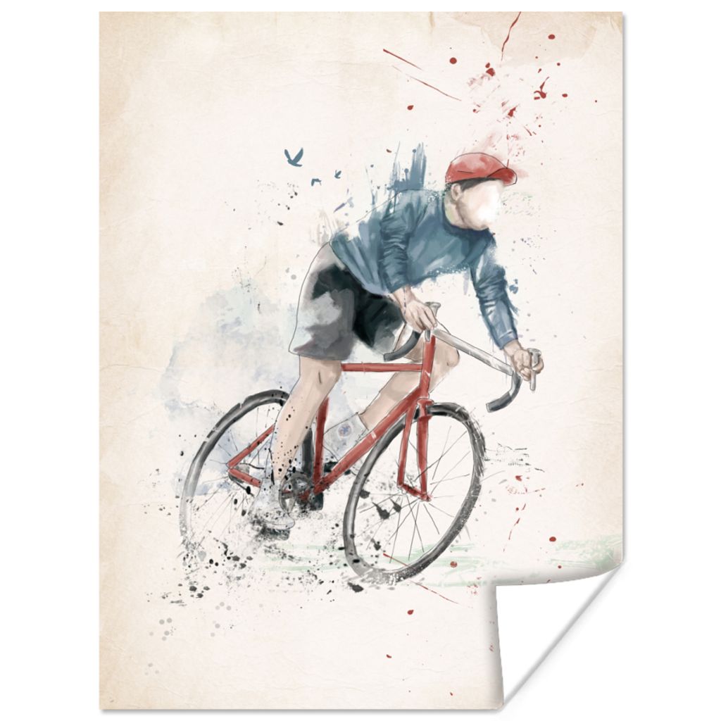 MuchoWow® Poster Fahrräder - Farbe - Sport - Rot 60x80 cm - Produktbild 