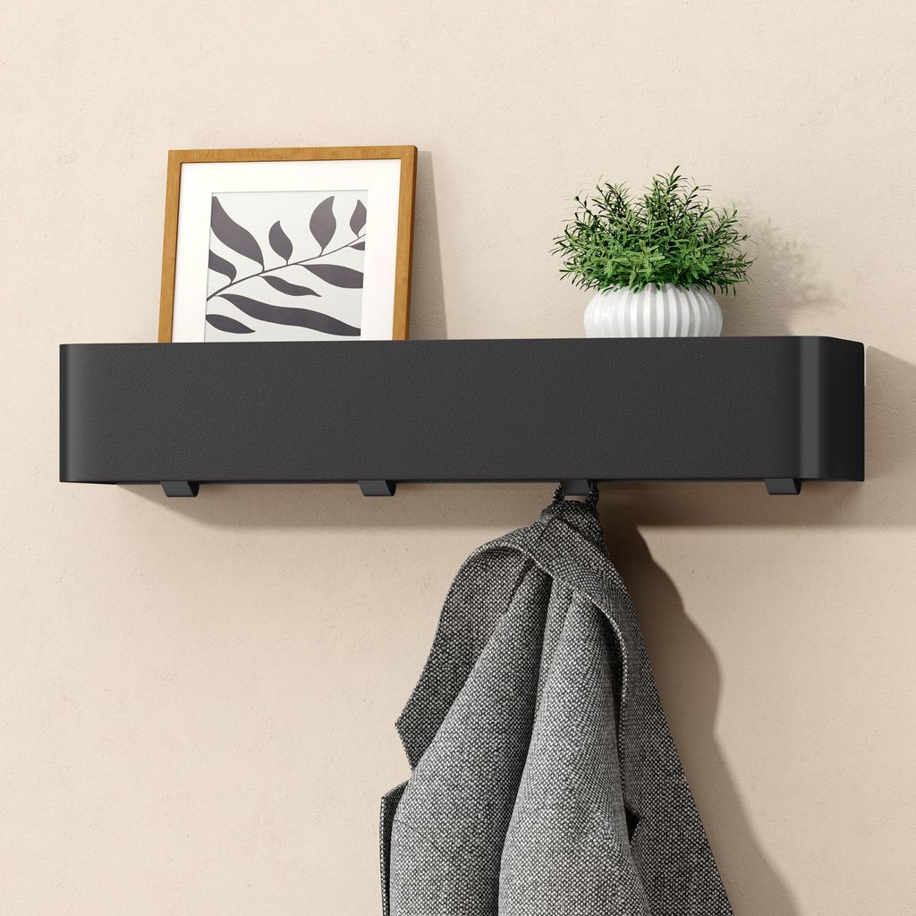 doporro Wandgarderobe mit Ablage, Garderobenleiste 40 cm Produktbild 