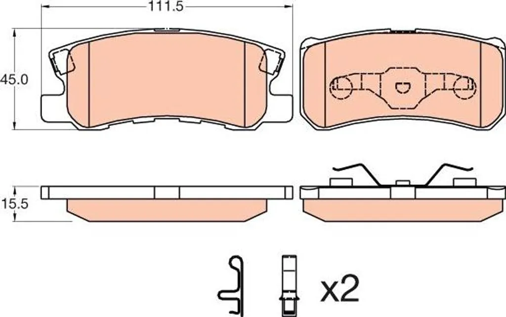 Plaquettes de Frein TRW GDB3595 OE 4605A487 pour ASX Lancer Outlander