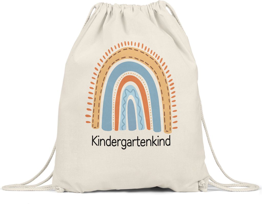 Kindergartenkind Turnbeutel Gymsack Geschenk Kindergarten Start Kita Regenbogen Sterne Buntes Motiv Strahlen