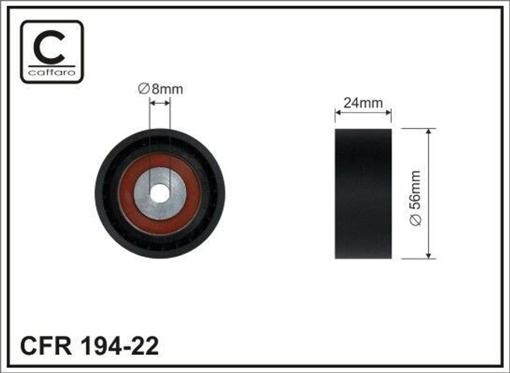 CAFFARO 194-22 Umlenkrolle Keilrippenriemen 55mm passend für MERCEDES-BENZ SPRINTER 5-t Pritsche/Fahrgestell (906) für RENAULT CLIO II TWINGO I (...