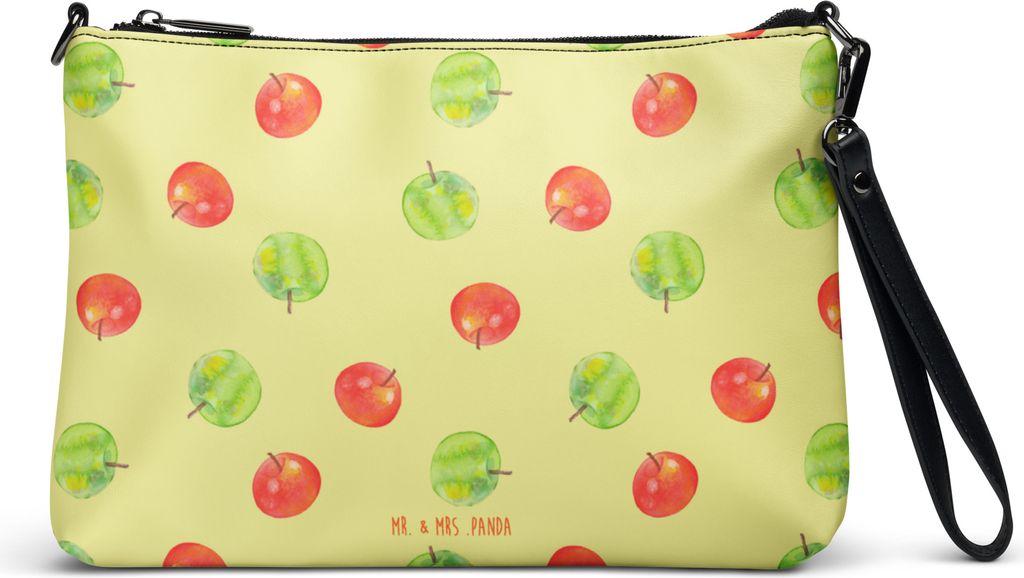 Mr. & Mrs. Panda Damentasche Apfel Traum - Gelb - Geschenk, Clutch, Crossbody Bag, Umhängetasche Damen, Muster, Tasche, kleine