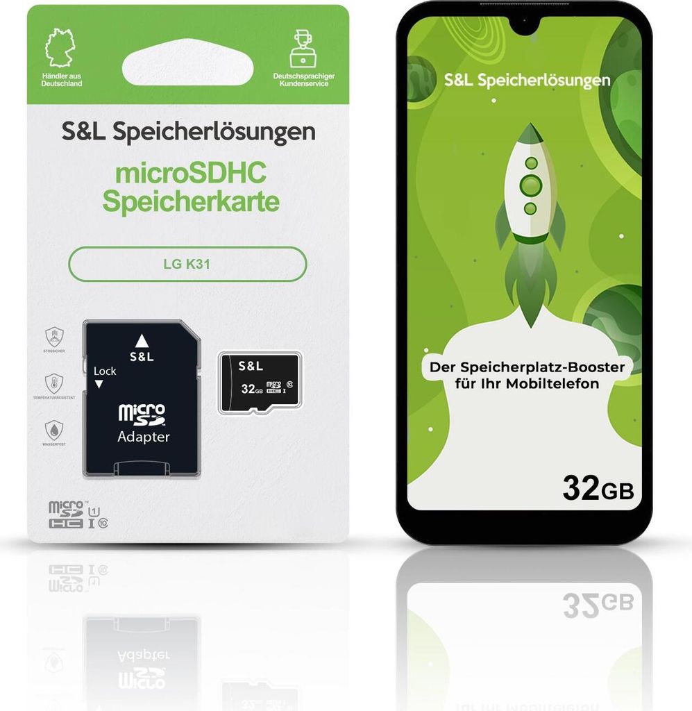 microSD Speicherkarte S&L für LG K31 - Speicherkapazität: 32 GB