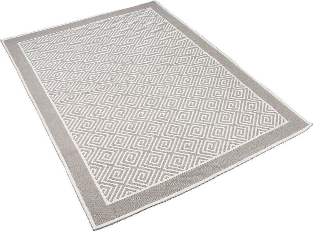 Jungengel In- & Outdoor Teppich Teppichläufer Sand / Beige Labyrinth Waschbar & Fußbodenheizungsgeeignet | 140x200 cm