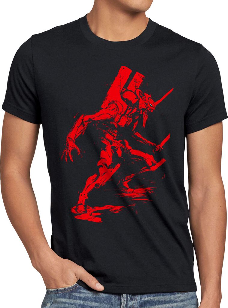 BaumwolleCloud Evangelion Rage Herren T-Shirt Anime Eva Roboter