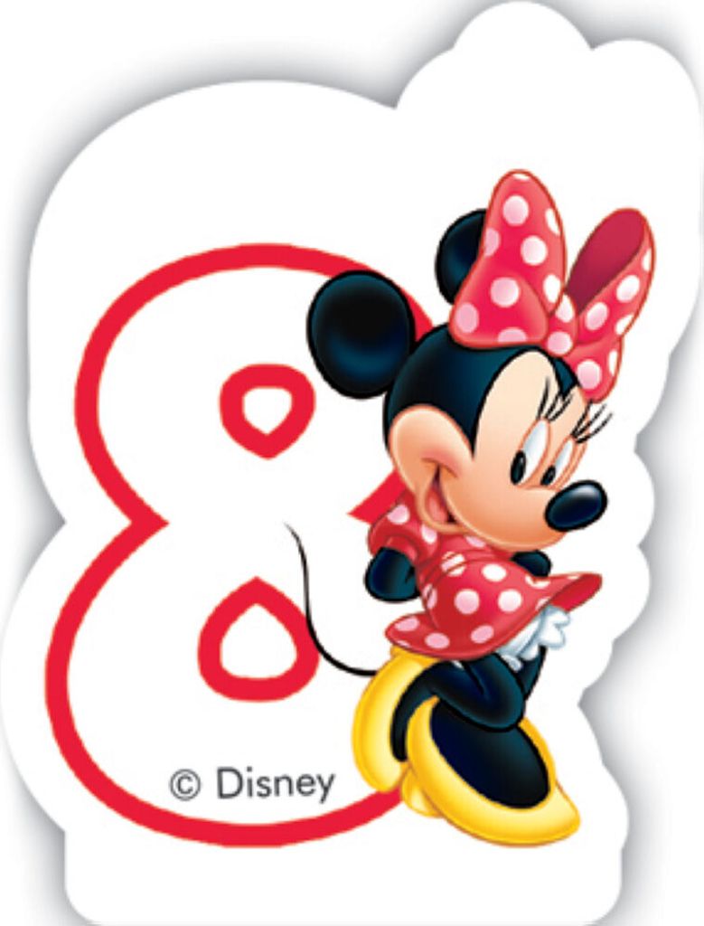 Kerze mit der Zahl 8 "Minnie Cafe" 1 Stk.