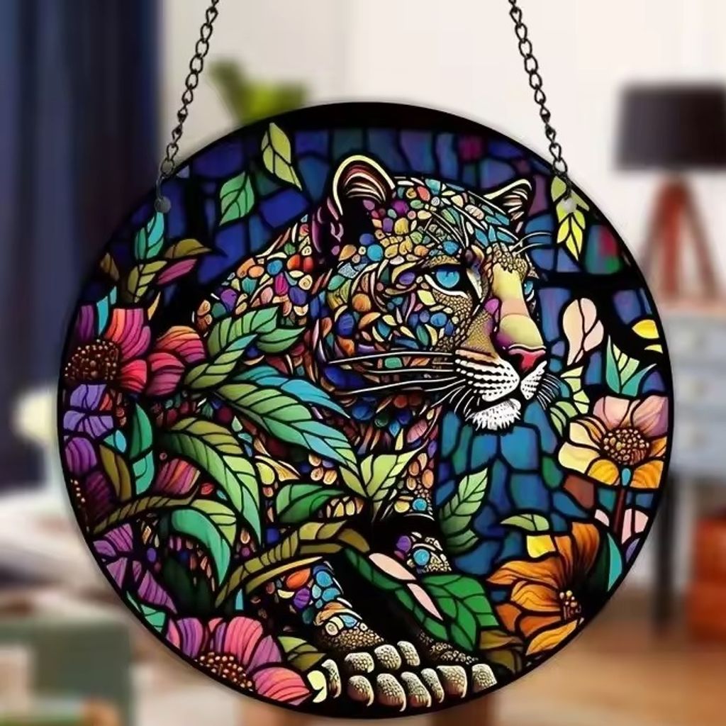 Sonnenfänger Leopard – Majestätische Dschungelkunst für Ihr Zuhause KP31447