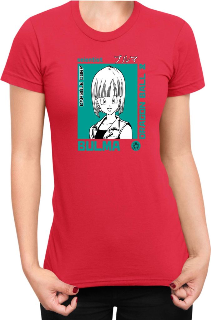 Damen T-Shirt Dragon Anime Manga Ball Z Bulma 01, Lady XS / Rot