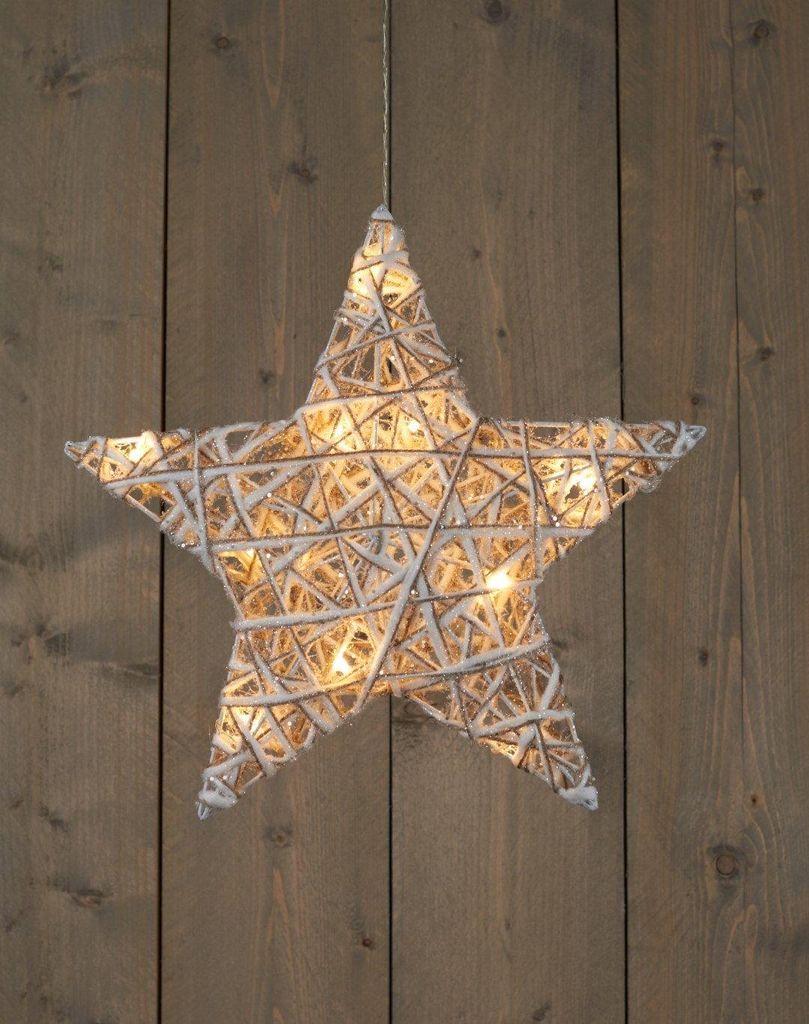 Batterijverlichting jute ster 40 cm warm wit Anna's Productafbeelding 
