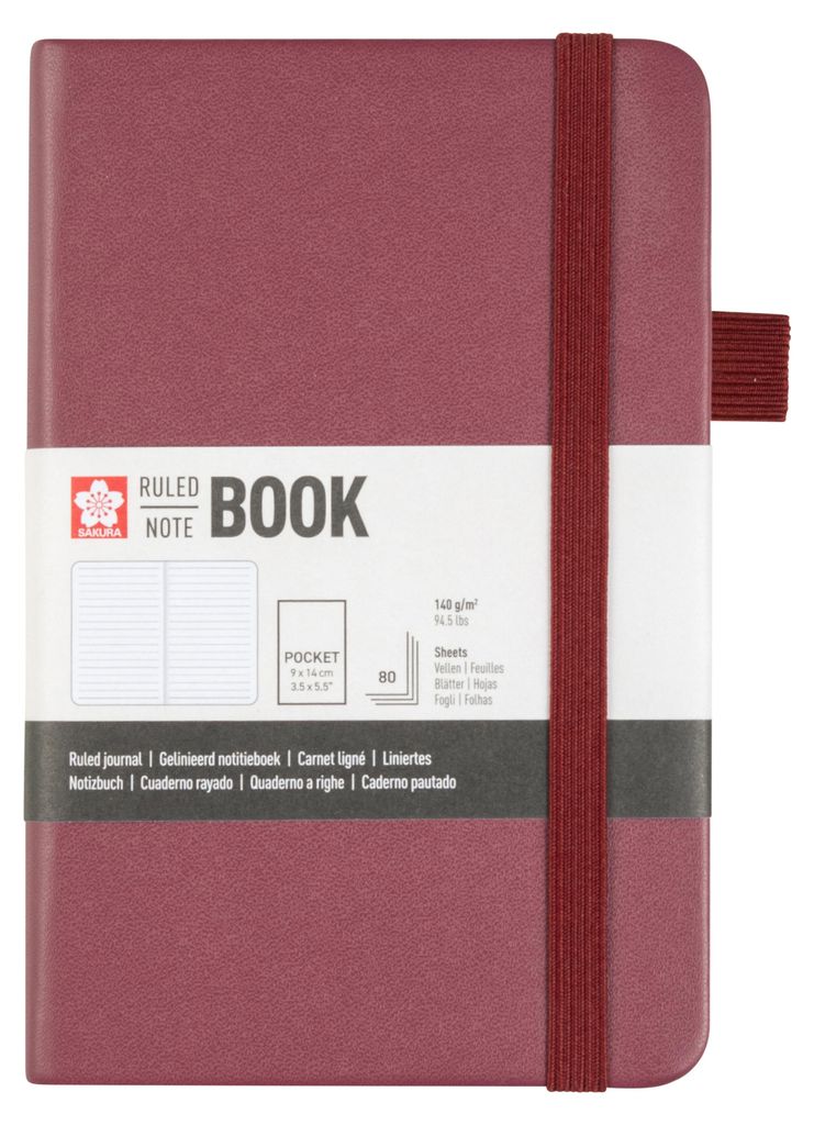 SAKURA Notizbuch 90 x 140 mm liniert maulbeere 80 Blatt