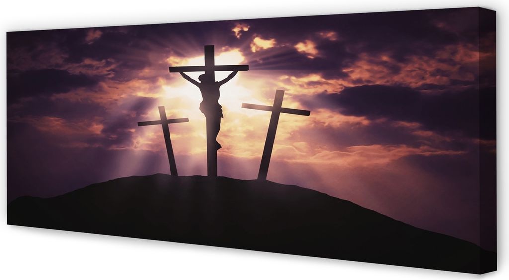 Leinwandbild 125x50 Wandkunst Jesus Kreuz