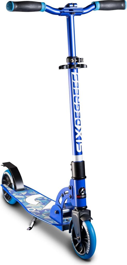 SIX DEGREES Aluminium Scooter Junior mit Klappmechanismus u. Ständer, 145 mm, höhenverstellbar, , blau