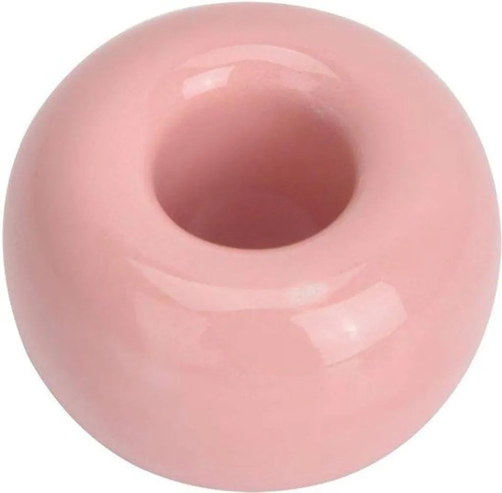 Petit porte-brosse à dents céramique rose en forme de donut design